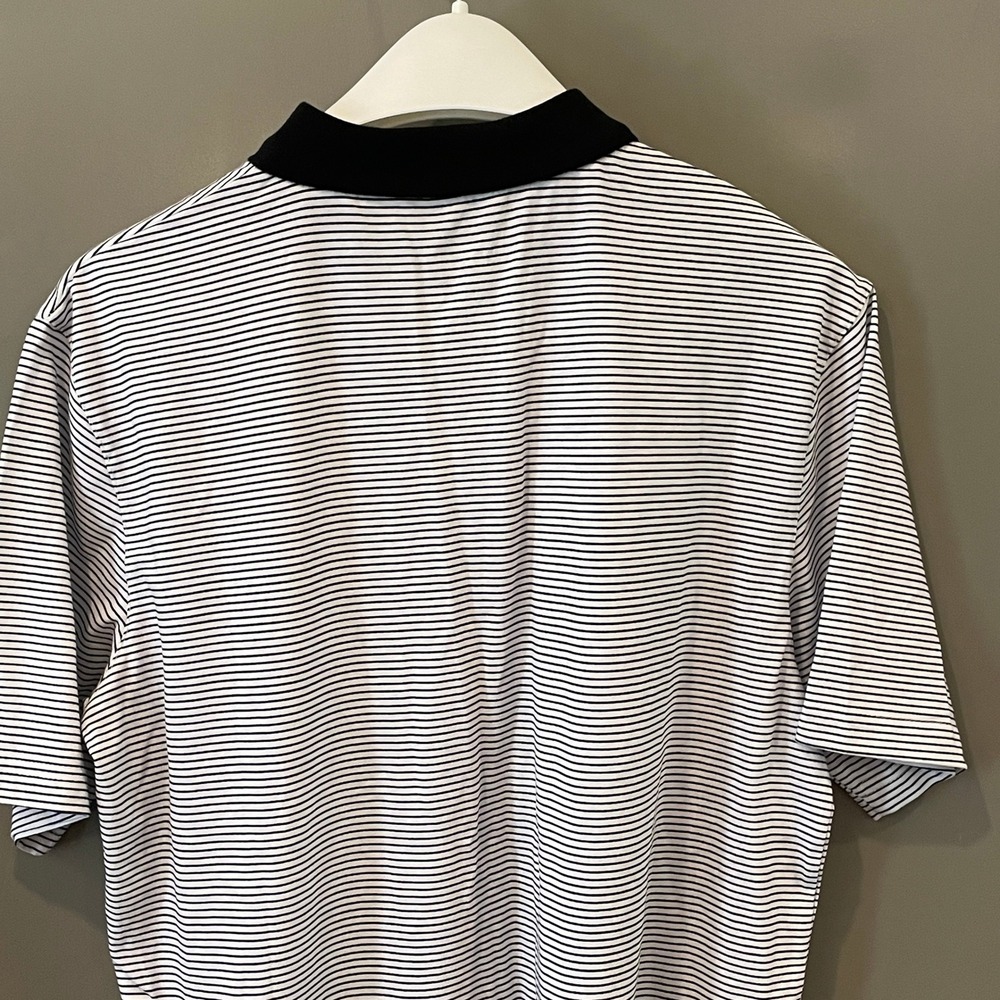 Colosseum Tennessee Volunteers Mens Polo Shirt M White Black Striped NCAA Vols - Picture 5 of 9